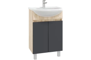 Тумба с раковиной Onika Милтон 50 серый с светлым деревом