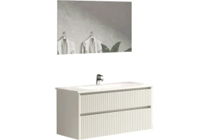 Тумба с раковиной Sanvit Рольф-2 100 белый глянец - 2