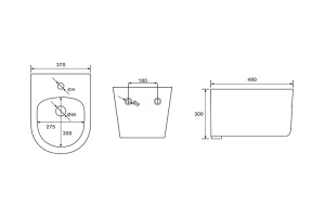 Биде подвесное AQUATEK МИЯ 490*370*300, AQ1004-00 - 2