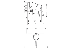 Смеситель для душа Hansgrohe  хром (72601000) - 2