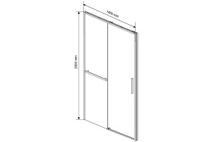 Душевая дверь Vincea Slim Soft 140 черная стекло прозрачное - 2