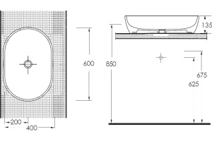 Раковина beWash Bogen 60 без отверстия под смеситель бежевая - 2