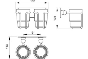 Стакан для зубных щеток двойной Timo Nelson 160032/02 антик - 2