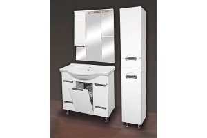 Шкаф-пенал Misty Жасмин 35 R белая эмаль, с корзиной - 3