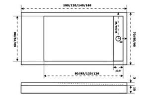 Поддон для душа Good Door Stella 120x90, с ножками и экраном - 2