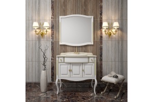 Мебель для ванной Opadiris Лаура 100 белая с патиной