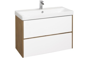 Тумба под раковину Aquaton Сканди 90 белый - светлое дерево - 2