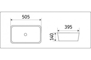 Раковина накладная CeramaLux N 50.5 см белый матовый (78104MW) - 3