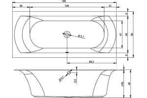 Акриловая ванна Riho Linares Velvet 180 - 2