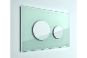 Кнопка смыва TECE Loop 9240651 зеленое стекло, кнопка белая - 2
