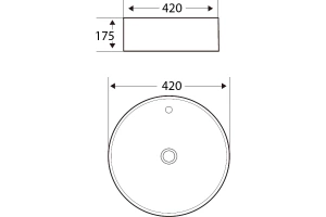 Раковина накладная Esbano Topaz 42 белый (ESRNTOPA) - 3