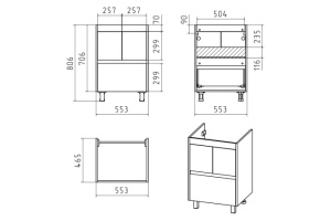 Тумба с раковиной Misty Алиса 58 белая глянцевая - 3