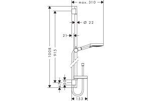 Душевой гарнитур 27667000 HG Raindance Select S 120 3iet PowderRain Unica Puro душевой гарнитур 90 см - 2