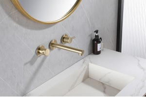 Смеситель для раковины встраиваемый Abber Emotion золото матовое - 2