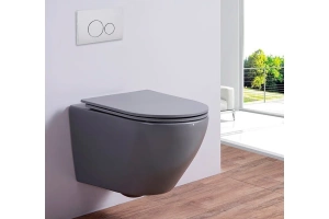 Унитаз подвесной Esbano Azalea с сиденьем микролифт, серый матовый (ESUPAZALGM) - 2