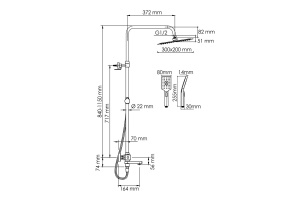 Душевая система WasserKraft 30 с термостатом хром - 3