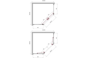 Душевой уголок BelBagno Uno 90х90 черный, матовый (UNO-195-P-2-90-C-NERO) - 3