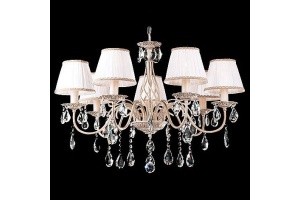 Подвесная люстра Eurosvet Amelia 3637/7 белый с золотом/прозрачный хрусталь Strotskis