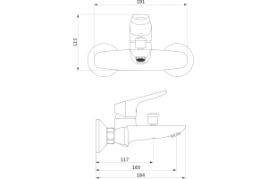 Смеситель для ванны с душем STWORKI by Damixa Малвик HFMA10000 - 2