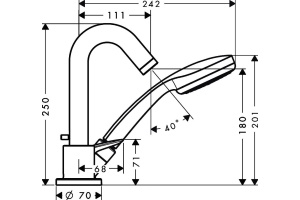 Смеситель Hansgrohe Logis 71310000 на борт ванны - 2
