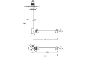 SIMAS Accessori Угловой кран, цвет бронза - 2