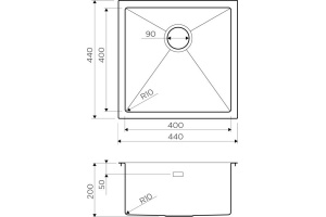 Металлическая мойка Omoikiri Taki (4973044) - 3