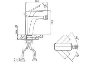 Смеситель для биде D&K  зеленый, хром (DA1432212) - 2