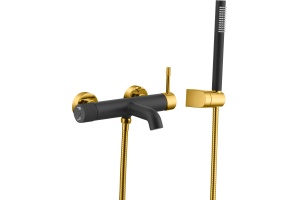 Смеситель для ванны с душем Boheme Uno 463-BG black gold