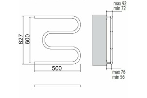 Водяной полотенцесушитель Terminus M-образный 600x500 Хром - 3