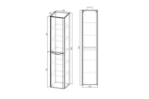 Шкаф-пенал Vincea Paola 35х170 правый темное дерево - 3