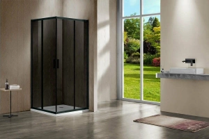 Душевой уголок Vincea Garda 100x90 профиль черный стекло тонированное - 2