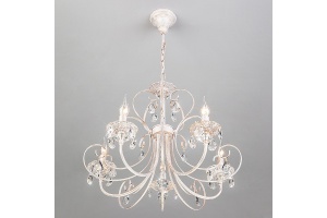 Подвесная люстра Eurosvet Alda 3305/5 белый с золотом/прозрачный хрусталь Strotskis - 2