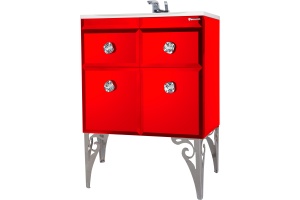 Тумба с раковиной Bellezza Луссо 65 красная - 2