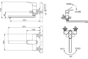 Смеситель Bravat Pure F6105161C-01A универсальный - 2