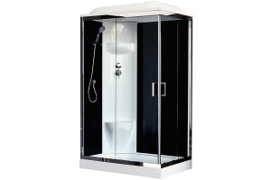 Душевая кабина Royal Bath HP 120х80 L профиль хром стекло прозрачное задняя стенка черная 