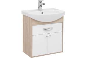 Тумба с раковиной Aquanet Грейс 60 1 ящик, 2 фасада, дуб сонома