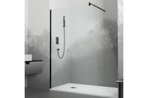 Душевая перегородка RGW Walk In WA-002B 100х195 профиль черный стекло прозрачное