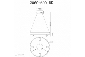 Подвесная люстра iLedex Vision 2060-D600 BK - 3