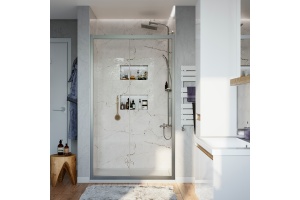 Душевая дверь в нишу STWORKI Стокгольм DE019D2140200 140 см профиль хром матовый, раздвижная, прозрачное стекло