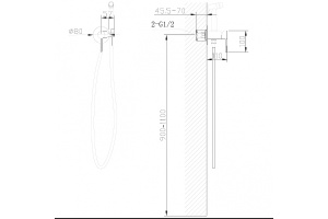 Гигиенический душ Abber Wasser Kreis черный матовый - 3