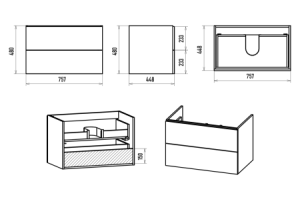 Тумба с раковиной Misty Карат 80 белая матовая - 3