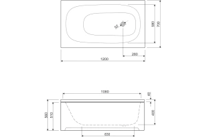 Акриловая ванна Cezares Eco 120x70 (ECO-120-70-40-W37) - 2