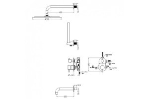Душевой комплект Boheme Uno белый, золото (464-2-WG) - 2