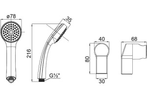 Душевой гарнитур с держателем Milardo (2601F70M16) - 2