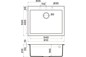 Мойка кухонная Omoikiri Bosen 61 шампань - 3