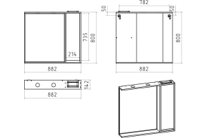 Зеркало Brevita Balaton 90 R, белое (BAL-04090-01-01П) - 3