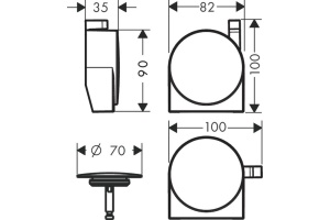 Внешняя часть излива hansgrohe Exafill S на ванну с набором для слива и перелива 58117340 - 2