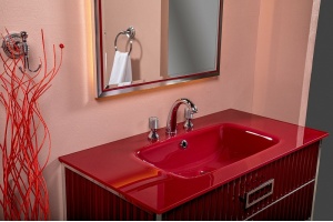 Тумба под раковину моноблок Boheme Armadi Art Monaco 80 бордо глянец - хром - 3