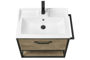 Тумба с раковиной Фабиа 65 Aquaton Лофт Фабрик 65 темное дерево - 2