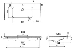 Мебельная раковина Opadiris CeraStyle Blue 100 - 2